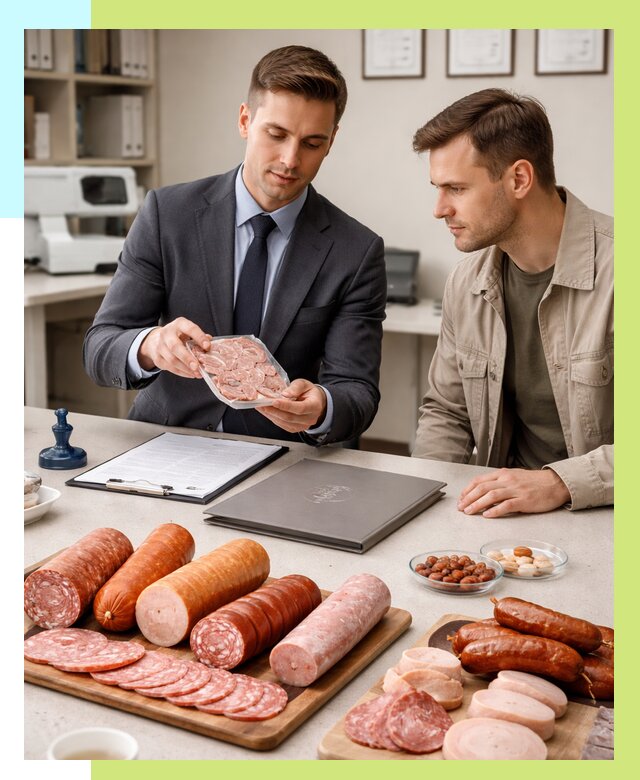 Сертификация колбасных изделий в Алапаевске от 8029 р. | Алешин-Лпв